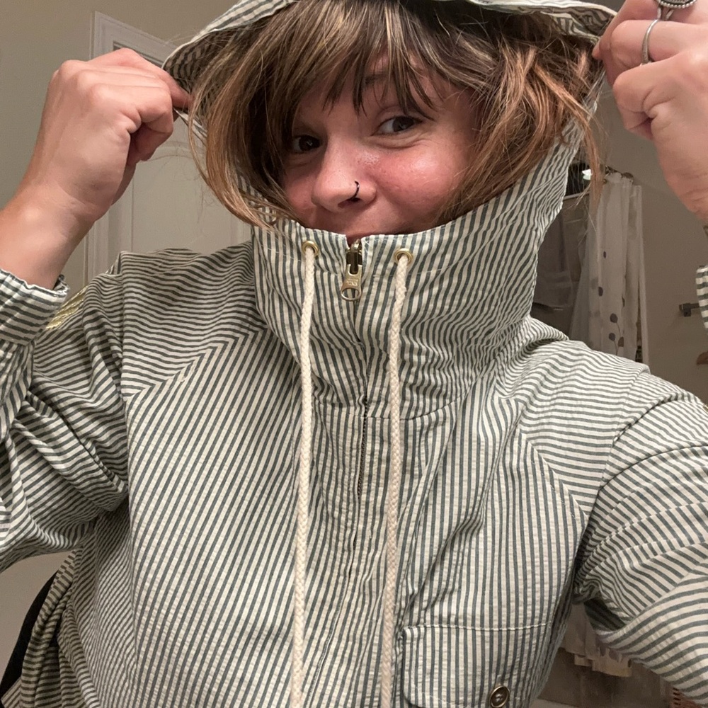 VINTAGE Seersucker Coastal Wear - Brass Zipper